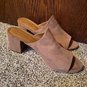 Open Toe Taupe Mules Sz11 14th Union